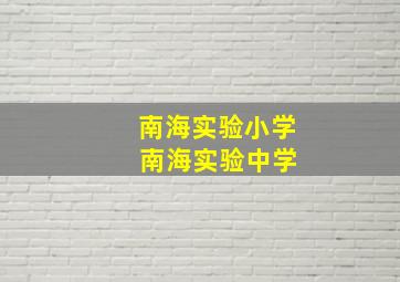 南海实验小学 南海实验中学